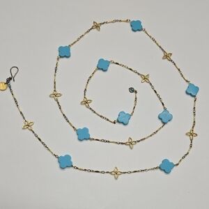 Soixante Neuf Gold and Blue Necklace
